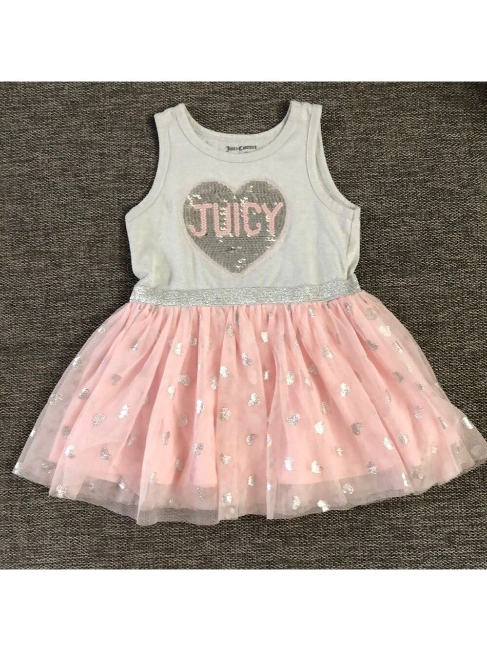 JUICY Couture Toddler Girl Tutu Dress Silver Pink Princess 3T Used